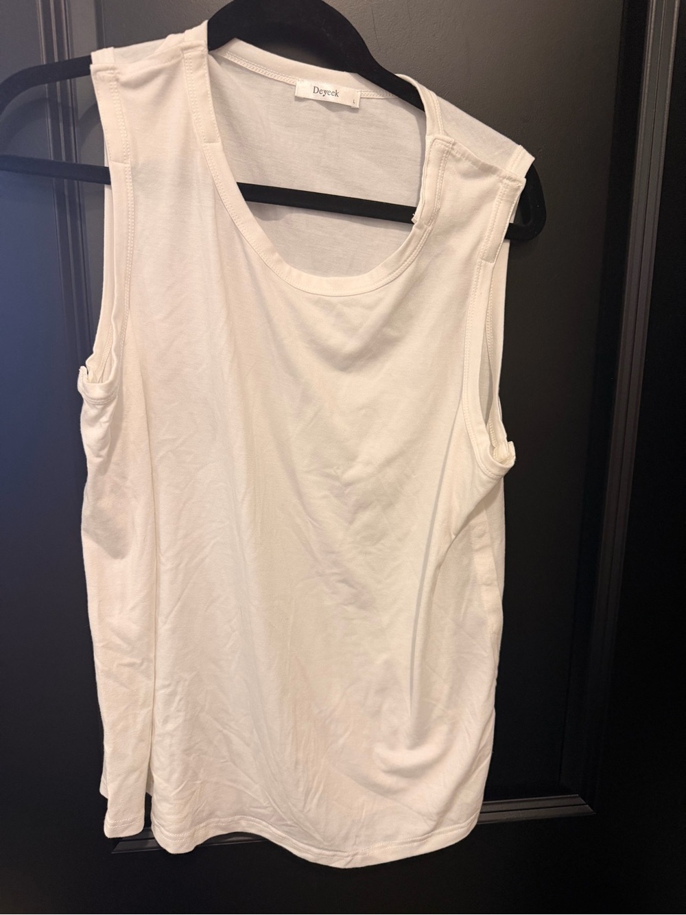 Women's White Tank Top - Classic Cotton Layering Tank - Picture 2 of 3